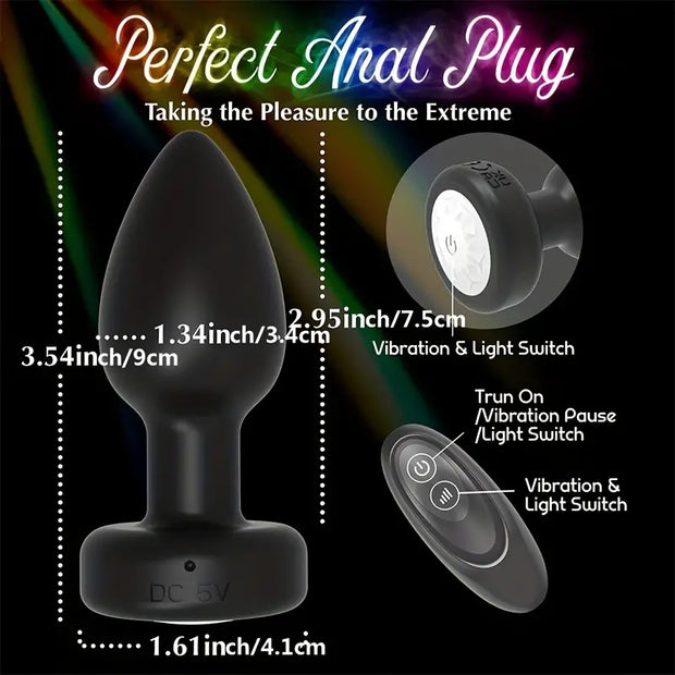 Vibrating Anal Plug w/ LED