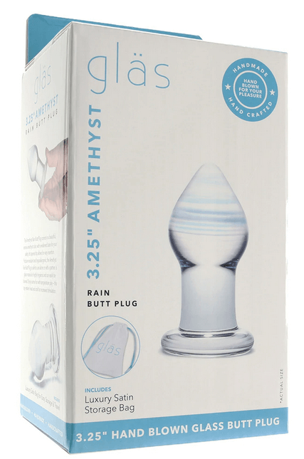 Gläs Amethyst Rain Glass Anal Plug at $20